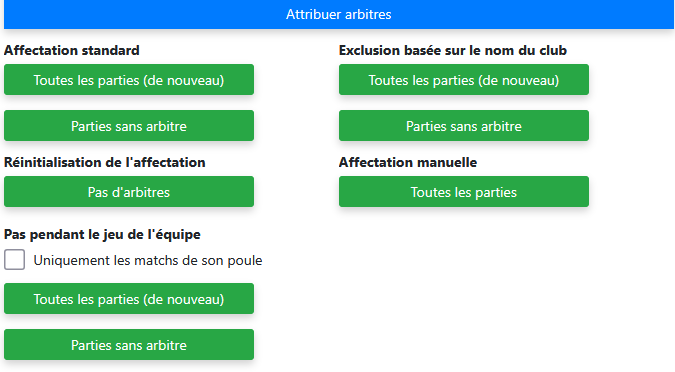Attribution des arbitres | Outils